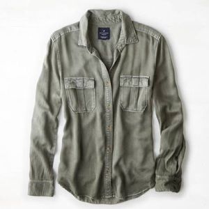 Green American Eagle Button Down Top